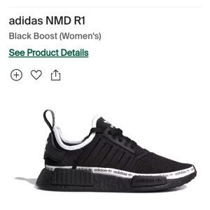 NWT Adidas Womens Black NMD R1 Size 9 1/2
